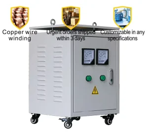 Safety First 3 Phase Dry Power Transformer Model XMTC-SG-12.5KVA Full Protection Case LCD Indicator Moveable Base Universal