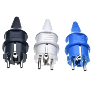 Schuko France/Germany EU 4.8mm Pin DIY Rewireable Power Adapter, 250V 16A, CEE 7/7 Plug