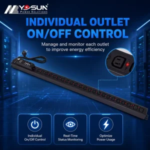 Server Cabinet Smart PDU Individual Outlet Switches Overload Cutoff Protection Rack Mount Power Distribution Unit
