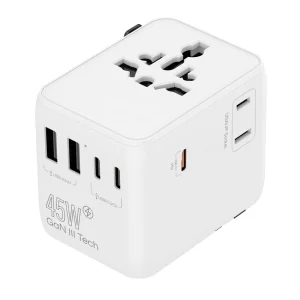 Small Size PD 45W International Universal Travel Adapter with Gan Material for Camera and Laptop Multi Plug Adaptor