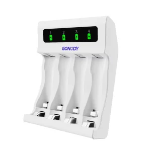 Smart AA AAA Rechargeable Battery Charger Integrated LED Lighting Ni MH Compatible 5V 3A Output Overcharge Protection Charging