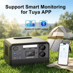 Smart App Control Portable Power Station 110V/220V Fast Recharge Solar Generator LiFePO4 Battery Home Outdoor Backup Power Supply