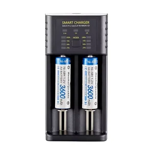 Smart Battery Charger Station for 18650 3.7V 18700 20700 16340 Li-ion and Ni-mh Battery Bulk 2 Slots USB Charger