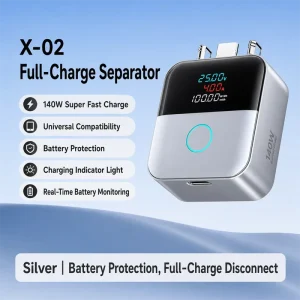 Smart Charging Adapter 140W Power Display Auto Cut off Protection Separator Type C Port Fast Charging