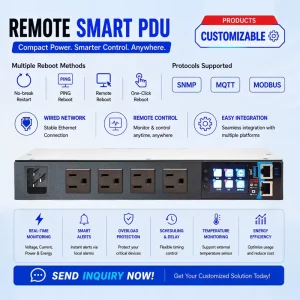 Smart Power Distribution Unit 120V 15A NEMA 5-15R 4 Outlet LCD Monitoring SNMP DCIM Modbus-TCP UL SAA Energy Storage System