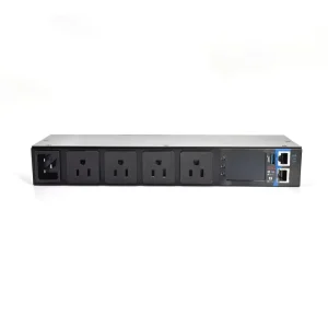 Smart Power Distribution Unit 120V 15A US NEMA 5-15R 4 Outlet Horizontal LCD Remote Monitoring SNMP Telecom Communication Room