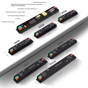 Solid Capacitor Slim and Thin LED Switching Power Supply 24V 60W~400W LED Power Driver