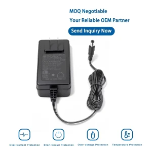 Source Manufacturer US Plug Wall Mount Power Adapter FCC ETL CE RoHS OEM ODM Independent R&D for North America Bulk Distributors