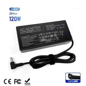 Suibo 120W 20V 6A PD 3.0 OTP DC OVF 5.5*2.5mm Tip Universal Laptop Power Adapter with US UK AC Input for ASUS Laptops