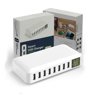 Supply New QC3.0 Fast Charge USB 8-Port 8A Smart Multi Ports Charger for Mobile Phones
