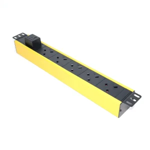 Surge Protection 19″ 1.5U Horizontal Type 6 Way UK Sockets Rack Mount PDU with Waterproof Connector 230V 13A