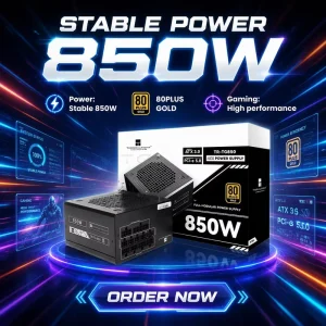 TR-TG850W 80 Plus Gold 24pin ATX3.0 Power Supply Desktop PCIE5.0 All-day Electrolytic Capacitor 14CM Small Body
