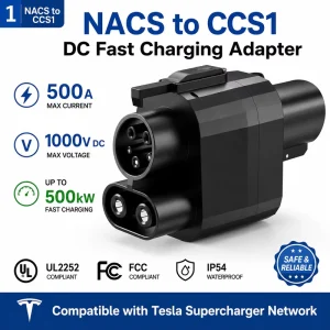 Tesla Supercharger NACS to CCS1 Adapter 500 Amps 110~250V EV Charging Adapter for Tesla V3 V4 DC Stations