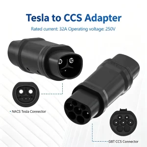 Tesla to Type 2 DC EV Charging Adapter 32A 22kW NACS IEC 62196 Type 2 Converter for Tesla Model 3 Y S X