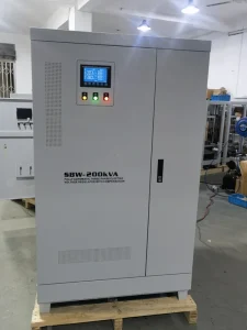 Three Phase Automatic AC Stabilizer 220V 380V 400V 200kVA High Precision Low Loss Industrial Power Supply