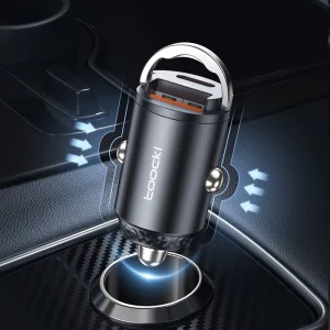 Toocki Wide Compatible 33W Car Charger 12 24V Input & Pull Ring Design Fast Charging for Wireless Earbuds Phones