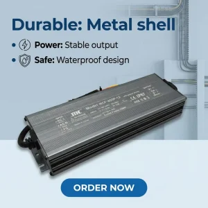 Top Selling IP68 300W 24V 12.5A Single Aluminum Waterproof Switching Power Supply for Outdoor Industrial LED