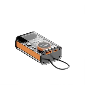 Transparent 10000mAh Fast-Charging Wireless Power Bank with LED Light