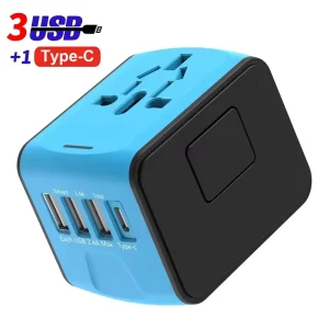 Travel Adapter Universal Power Plug UK EU AU US Sockets International 3USB Type C Wall Charger for Worldwide Adaptor