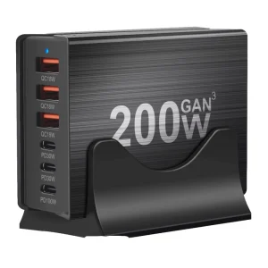 Trending Multi Port Desktop Charger Station 3C3A Super Fast Charging Adapter for iPhone for Laptop Gan Travel PD 100W 200W Gan