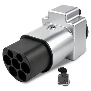 Type 2 to UK 3-Pin Adapter 16A for EV Charging Station Power Take-Off to Standard Socket for E-Bike Electric Scooter