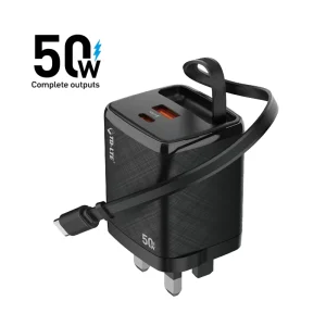 Type-C Extendable Cable 50W Charging Adapter USB-C USB-A Laptop Power Charger QC PD OTP