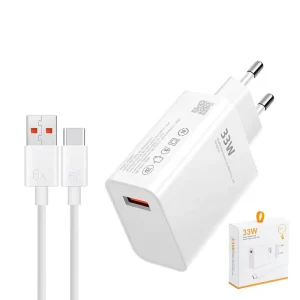 Type C Fast Charger Power Adapter PD 33W GaN Wall Charger SCP PD3.1 5V3A EU Plug
