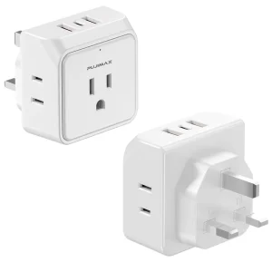 Type C Universal Travel Power Adapter with USB Multi Plug Portable Charger Socket Power Outlets Wall Socket US to UK