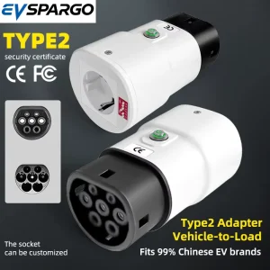 Type2 GBT V2L Discharge Gun Adjustable CC Resistance EV Vehicle-to-Load Power Adapter With EU UK BR US Outlet Option