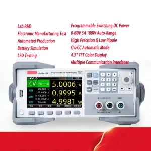 UDP6922B Programmable Switching DC Power Supply 0-60V 0-5A 100W Auto-Range Digital Power for Lab Test Production