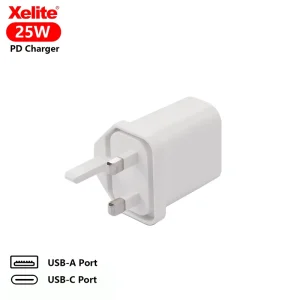UK 25W USB-C Wall Charger PD OTP GaN Power Adapter