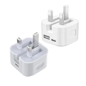 UK Plug 35W USB-C Power Adapter with USB-A+C QC3.0 Ports for Models 16, 15, 14, 13