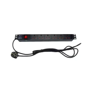 UK Type PDU 1U 13A 6 Way Universal Power Distribution Unit