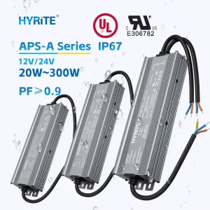 UL Certification PFC High Power Factor AC DC 110V 220V IP67 Waterproof Wide Voltage LED Switching Power Supply 12V 24V Driver