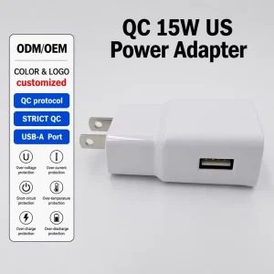 US 15w QC USB-A Fast Charging Power Adapter Multi protection Smart Wall Charger Mobile Phone Chargers