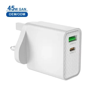 US EU AU UK 45W Fast Charger QC3.0 18W USB C 45W GaN USB Charger for Phone