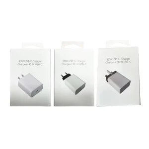 US EU UK USB-C 30W PD Charger Adapter Wall Charger for Mobile Phone