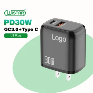 US PD 30W Type-C Fast Charging Power Supply Adapter Short Circuit Protection Eco-Friendly for Laptop Camera