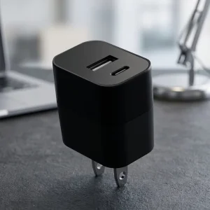 US Plug 2.4A Dual Output Wall Charger USB-A + Type-C Travel Charger Adapter for Smartphones