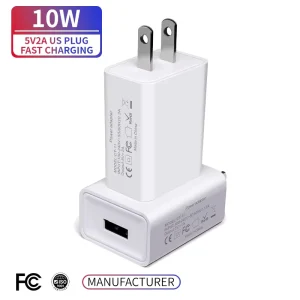 US Plug 5V 2A 10W Wall Charger Adapter Manufacturer for Smart Watches and Android Devices