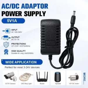 US Plug 5V1A Power Adapter Factory Supply AC DC Switching Power Supply for Router Broadband Modem