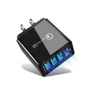 US Plug Fast Wall Charger 4 USB Ports QC 3.0 PD 3.1A 20W Travel Charger