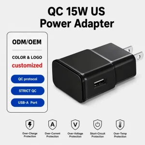 US QC 18w Fast Charging USB-A Power Adapter Multi protection Wall Charger Mobile Phone
