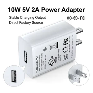 US Spec 10W 5V 2A USB-A Power Adapter UL FCC Certified for Mobile Phone Charging, 3D Printing Pen, LED Desk Lamp