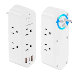 US Standard Universal Travel Plug Adapter Rotating Charger with PD QC3.0 2 USB-A 1 USB-C Sockets USB Port