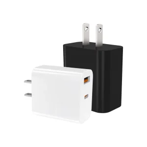 US-standard PD 20W GaN Dual-port USB-A + Type-C Charger OTP OVP OCP Fireproof Material ETL FCC Mobile Phone Smart Watch