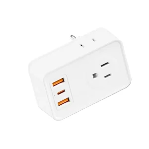 US to EU Power Plug Multi AC Outlets USB Extension Socket Adapter Travel Adapter Power Socket with Type-C Charging Port