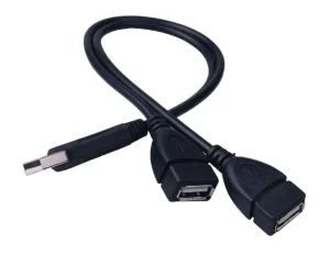 USB 2.0 A 1 Male to 2 Dual USB Female Data Hub Power Adapter Y Splitter USB Charging Power Cable Cord Extension Cable