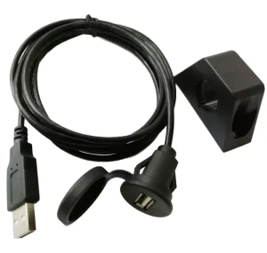 USB 2.0 Male Female Socket Extension Cable 1m Length Smart Car Dash Board Flush Mount Braid PVC Waterproof Computer Scanner