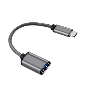 USB 3.0 Type C USB A OTG Adapter Metal Braided Foil Cable 5Gbps Data Transfer Supports Barcode Scanner Earphone Printer Computer